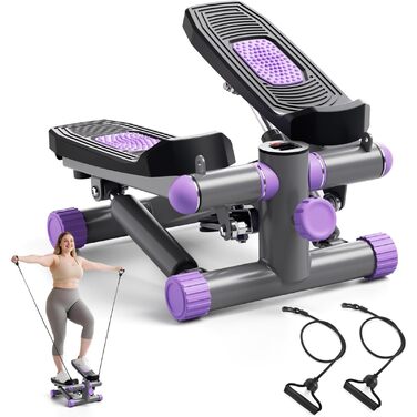 Міні степер для дому з мотузками, 150 кг, LCD дисплеєм, регульованим опором, для тренування ніг, рук, сідниць