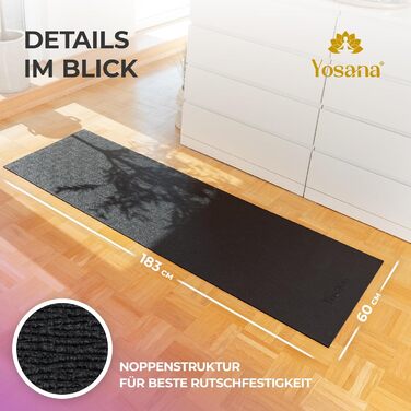 Йога-мат 6 мм, Німеччина, антиковзкий, 50% перероблений, OekoTex, 183x60 см, з чохлом