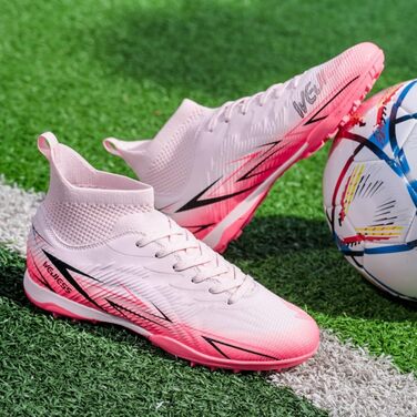Футбольні черевики для чоловіків та дітей, високі, рожеві, розмір 39 EU, для занять футболом та залу