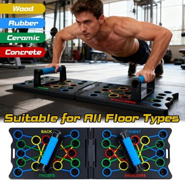 Дошка для віджимань 24-в-1, багатофункціональний тренажер, тренажер для грудей, складаний портативний, для дому, обладнання для домашнього спортзалу, аксесуари для силових тренувань та домашніх тренувань