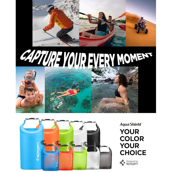Набір водонепроникних сумок Spigen Dry Bag Set [Aqua Shield] (20L+21L) для пляжу, плавання, кемпінгу, каякінгу та човнів - Cactus Green