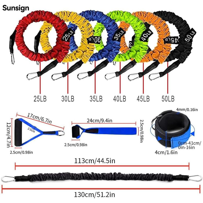 Набір гумових еспандерів для фітнесу Stackable Resistance Band Kit - тренування всього тіла, для початківців та професіоналів (Синій)