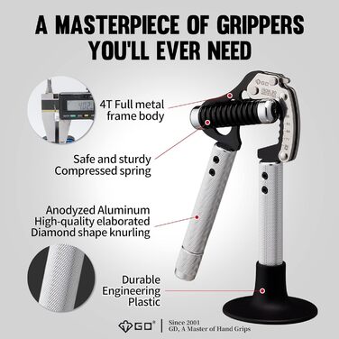 Регульований еспандер для пальців GD GRIP Iron Extender 90, 25–90 кг