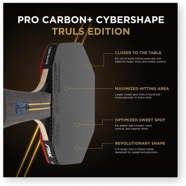 Пінний стіл STIGA Pro Carbon Plus Cybershape Truls Edition - професійний, 5 зірок, Touch Carbon, ITTF, для атакуючих гравців
