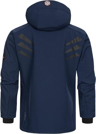 Чоловіча тактична куртка Geographical Norway Tacebook — водонепроникна вітрозахисна куртка з капюшоном для походів та активного відпочинку, темно-синя (M)