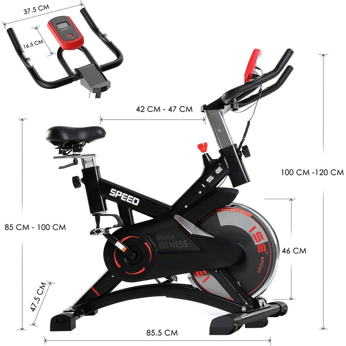 Велотренажер ISE з регулюванням навантаження та LCD-монітором, Indoor Bike для дому