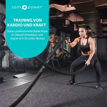 Ремін для силових тренувань RPM Power Battle Rope - 12 метрів (з анкером)