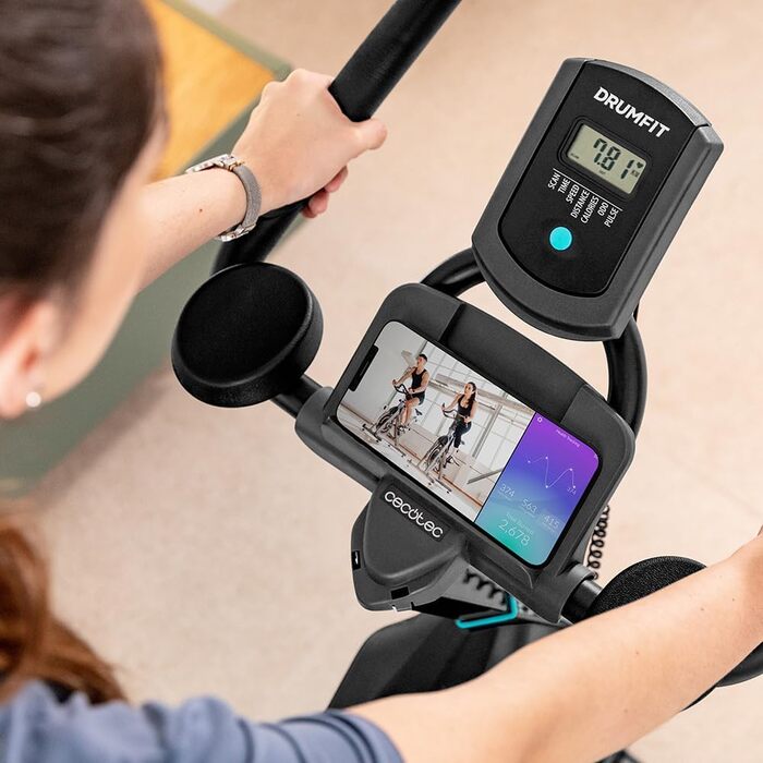 Велотренажер Cecotec DrumFit Indoor 23000 Kosmos Pro: 23 кг маховика, LCD-дисплей, чорний