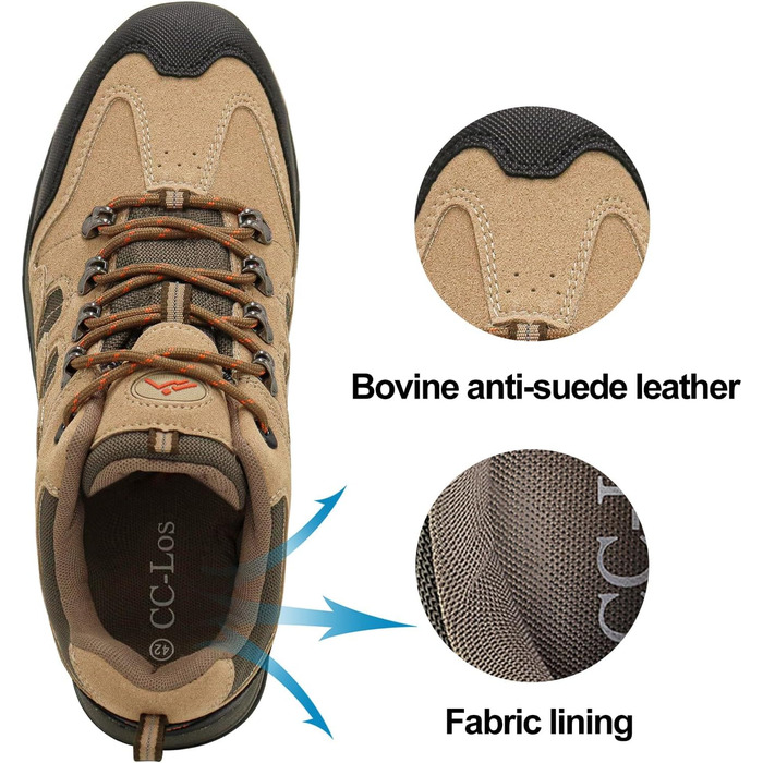 Черевики для хайкінгу CC-Los, водонепроникні, чоловічі, зручні, легкі, дихаючі, розмір 40-48, коричневі. Outdoor, водонепроникні