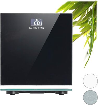Цифрова вага для людей Relaxdays чорна, LED-дисплей, сучасний дизайн, тонка, 28x28 см