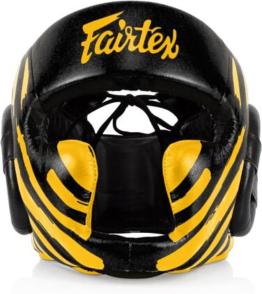 Кепка для спарингу Fairtex HG16M2, шкіряна, чорна/золота, XL