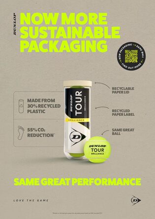 Тенісний м'яч Dunlop Tour Brilliance - для всіх поверхонь, 3x4 м'ячі (12 шт.)