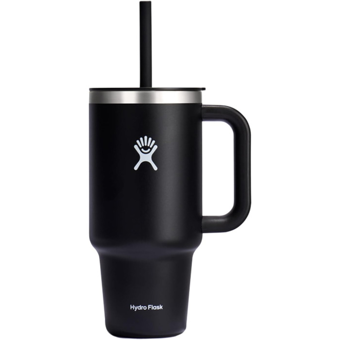 Термокружка Hydro Flask 946 мл із соломинкою, нержавіюча сталь, вакуумна ізоляція, чорна