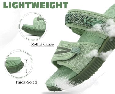 Спортивні сандалі KuaiLu жіночі з м'якою устілкою, ортопедичні для підтримки підошви, зелені, розмір 41 EU