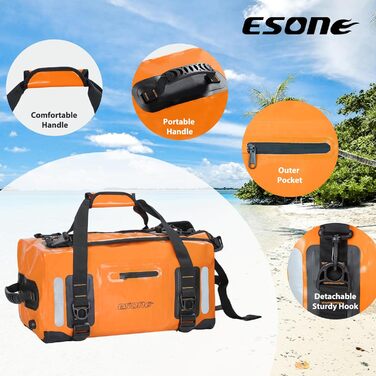 Водонепроникний рюкзак ESONE 90L для каякінгу та подорожей (Orange)