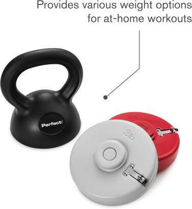 Регульований гантель-гиря Perfect Adjustable Kettlebell для фітнесу, 7 ваг, 26x14 см, багато кольорів