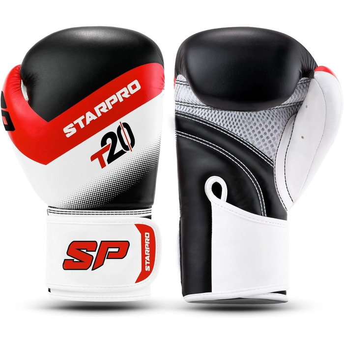Дитячі боксерські рукавички Starpro T20 для маленьких рук - 6-10 років, чорний колір, 6oz