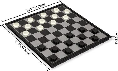 Набір для подорожей 2 в 1: шахи та шашки з магнітами - 31.8 см