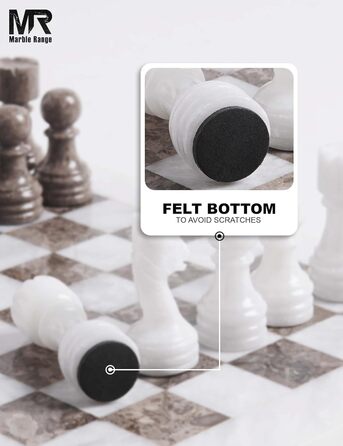 Шаховий набір з мармуру для дорослих, ручної роботи, 32 фігури, 2 додаткові королеви, коробка для зберігання, подарунок, декор (Кораловий & Темно-коричневий) (Білий & Океанічний)