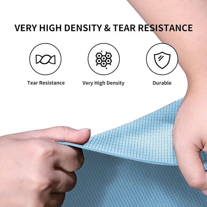 Йога мат PROIRON, неслизька, з розміткою, для йоги, фітнесу та спорту, блакитна