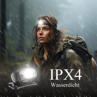 LED налобний ліхтар NREDXOON з акумулятором, USB-C, 5 режимів освітлення (включно з червоним), IPX4, водонепроникний, надзвичайно яскравий для кемпінгу, бігу, DIY та надзвичайних ситуацій (2 шт.) Чорний