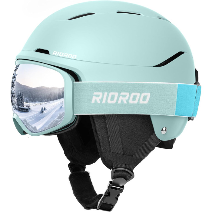 Шкільний захисний комплект для шолома Skihel, регульований вентильований захист для шолома, підходить для зимових видів спорту, сноубордингу, катання на лижах, вітрозахисний, підходить для підлітків (білий, teal, S)