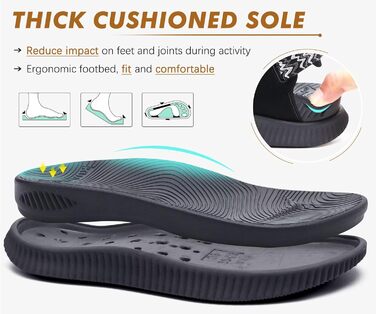 Сандалії жіночі KuaiLu для трекінгу та відпочинку: ортопедичні, зручні, дихаючі, літні, з регулюванням на липучці, для плоскостопості, чорні, 43 EU