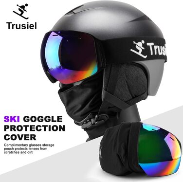 Лижна маска Trusiel для жінок і чоловіків, антифог, OTG, для окулярів, UV 400, для шолома, кольорова лінза (VLT 19%)