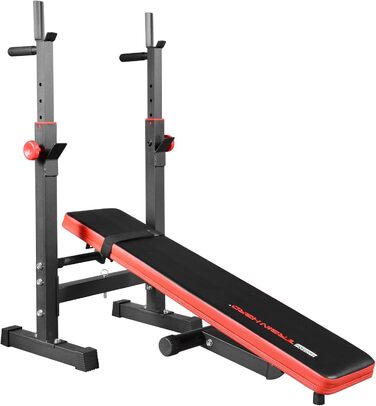 Універсальна лава для жиму TrainHard® зі стійкою для гантелей, складана, срібляста
