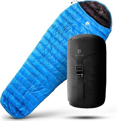 Легкий літній спальний мішок Alpin Loacker для походів та кемпінгу, 460г, ультралегкий, блакитний