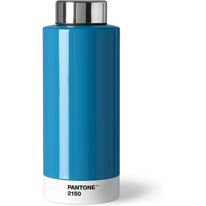 Термос пляшка PANTONE 500 мл, подвійні стінки, нержавіюча сталь, синя, термофункція, герметична