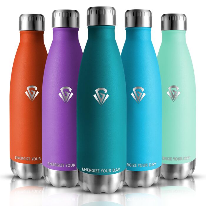 Фляга для води 750 мл з нержавіючої сталі, без BPA, з подвійними стінками, термофляга, для спорту, фітнесу, походів, кемпінгу, велосипеду, зелений мох