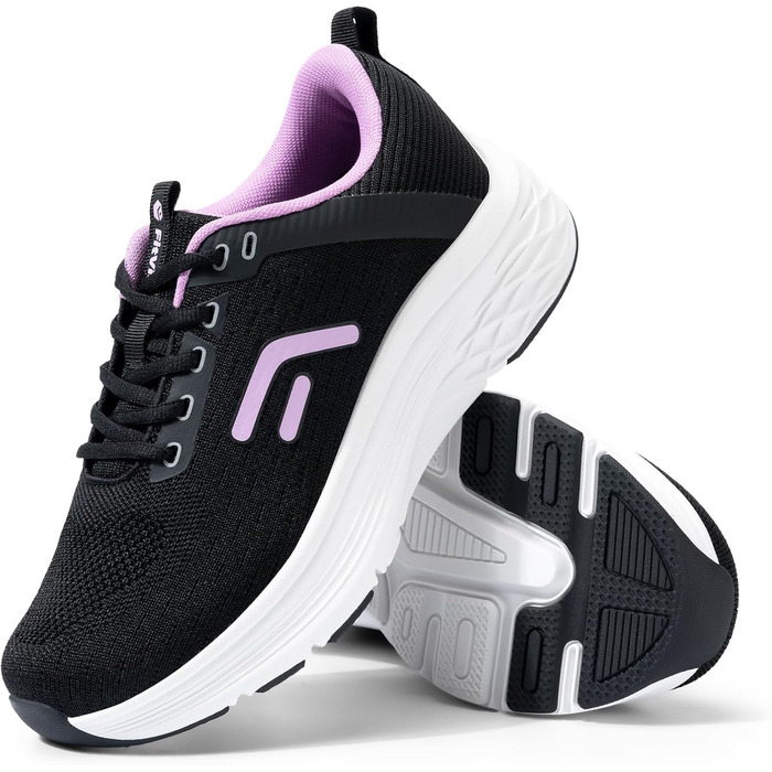 Жіночі кросівки FitVille для ходьби та бігу - широкі, зручні, дихаючі, з неслизькою підошвою. Ідеальні для занять спортом, фітнесом, джогінгом на вулиці. Кольори: блакитний, бірюзовий, чорний, лавандовий. Розмір 39 EU. Модель V17