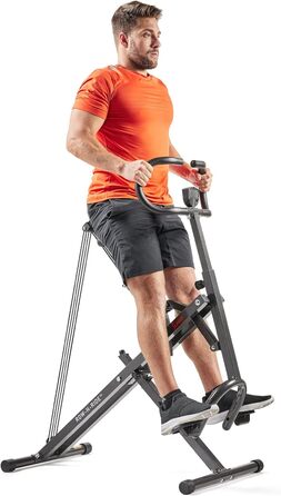 Тренажер для присідань та греблі Sunny Health & Fitness Row-N-Ride Plus, складаний, для дому, посилений, для тренування сідниць і ніг, модель 077PLUS