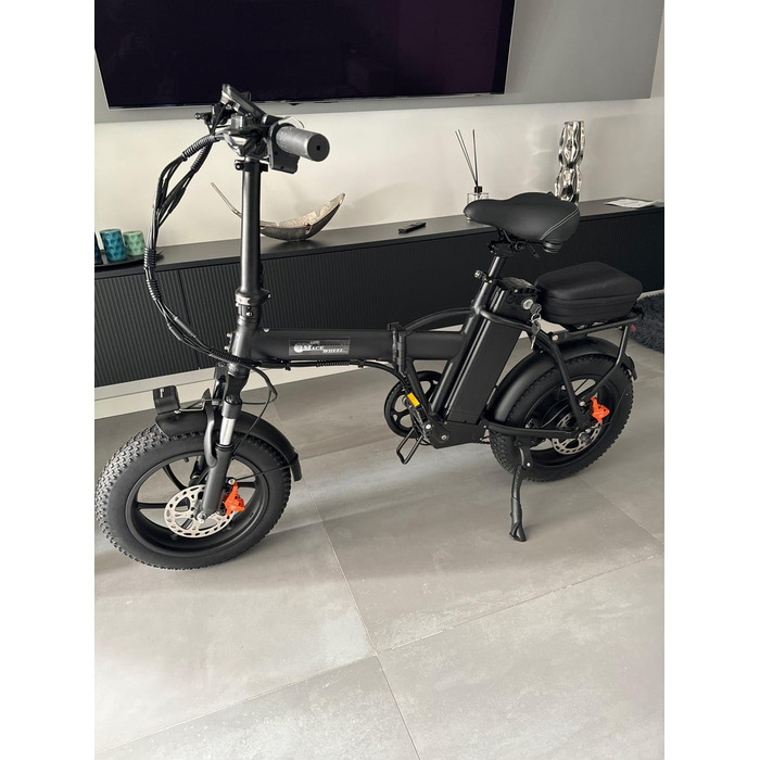 Електровелосипед Skivogr 16'' складаний для чоловіків і жінок, 48V/18Ah, фетбайк з 3.0'' шинами, 250W, 25 км/год, гідравлічні дискові гальма, кольоровий дисплей, 3 режими їзди