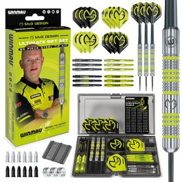 Набір дротиків професійний Winmau Michael Van Gerwen MvG 50-частин, 18/20г, м'які/металеві наконечники, з аксесуарами