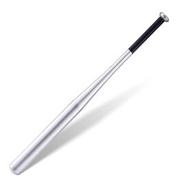 Бейсбольна бита сталева – 82 см, з неслизькою ручкою для спорту, відпочинку та безпеки, міцна та довговічна для дорослих та підлітків (алюміній 405 г, срібна)