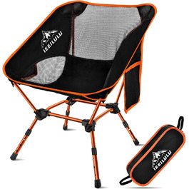 Складний туристичний стілець IEEILULU, 130 кг, для кемпінгу, пікніків, риболовлі, відпочинку на природі та подорожей. Оранжевий колір
