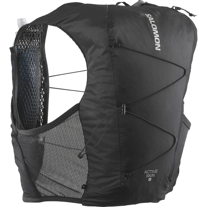 Гідратаційний жилет Salomon Active Skin 8 для бігу, трекінгу та MTB, унісекс, з пляшками, розмір S, чорний
