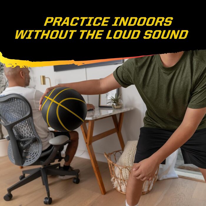 SKLZ Bashhhketball Pro Silent: м'яч для баскетболу, розмір 7, для залу, безшумний, професійний