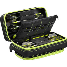 Casemaster Plazma Pro чохол для 6 дротиків (м'які та сталеві), велика передня кишеня для смартфону, зберігання для оперення та наконечників, жовтий