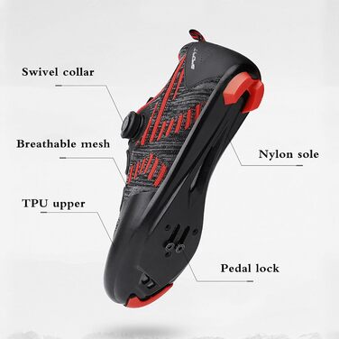 Чоловічі велотуфлі для шосе та MTB, чорний колір, розмір 46 EU