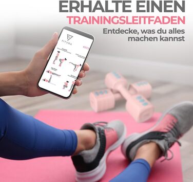 Регульовані гантелі 2 в 1 + гвинтівка (kettlebell) – Набір гантелей для жінок, Рожеві, короткі гантелі 1–3 кг & гвинтівка 2,5–6,5 кг, з 3 еластичними стрічками та інструкцією