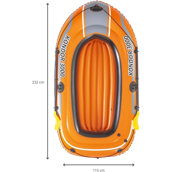 Надувний човен Bestway Kondor 3000, 232x115x36 см, комплект