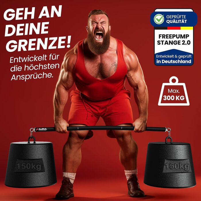 Набір для фітнесу Red Rab FREEPUMP 2.0 – силова штанга з еспандерами для тренувань, пілатесу та домашнього спортзалу