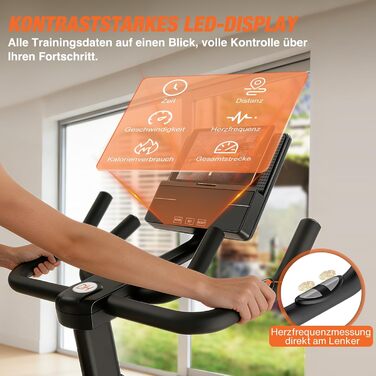 DH FitLife 2026: Електричний велотренажер з пульсомером та APP | Безшумний велоергометр для дому | Фітнес-велосипед з новим кермом та монітором