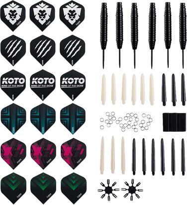Дартс KOTO Pro Edition, професійна мішень турнірного розміру та набір дротиків 23 г з металевим вістрям