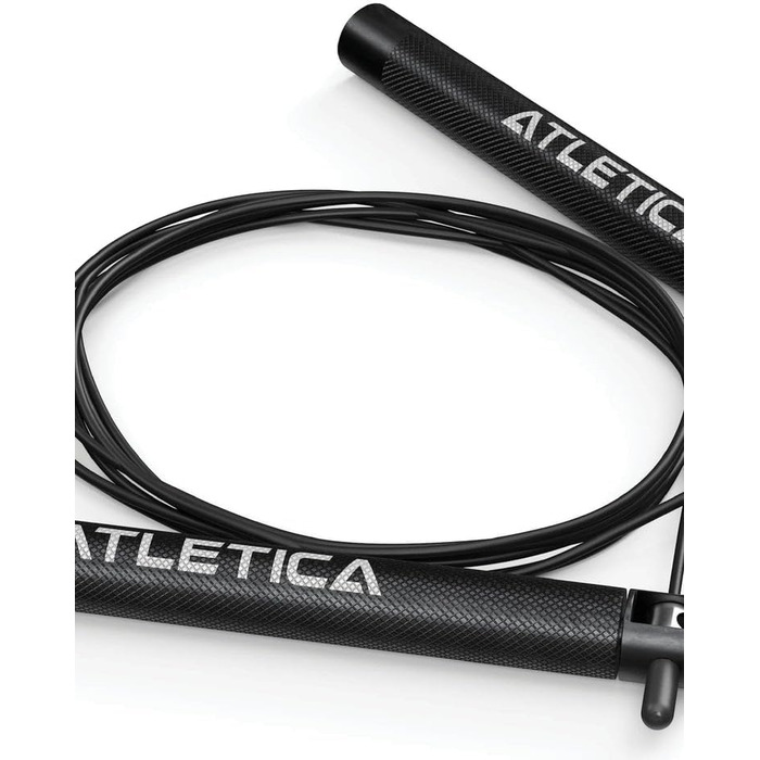 Скакалка ATLETICA J2 Speed Rope | Версія 2 з новими ручками та покращеними підшипниками | Легке сталеве канат для швидких стрибків, розминки та кардіо