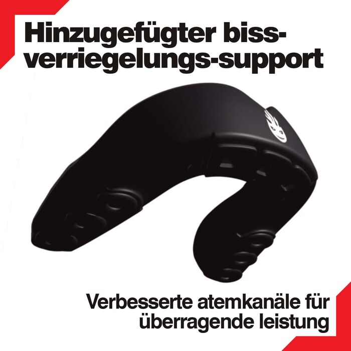 Захисна капа Knox Sport для дорослих, дітей та підлітків – захист рота для контактних видів спорту (бокс, єдиноборства, футбол, баскетбол, хокей та ін.) (11+ років, чорний/золотий)