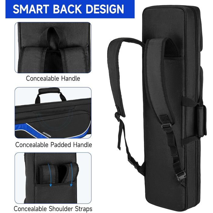 Сумка для більярду Biardqueue на 4 кия та 5 куль, чорна, велика